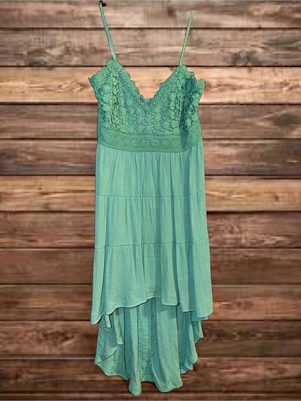 No Boundaries Green Maxi Dress Size XL (15-17) Like New